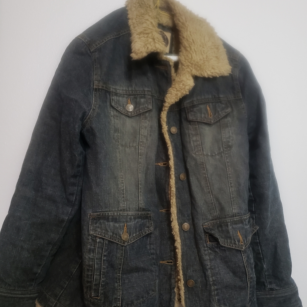 Women giacca jeans with fur